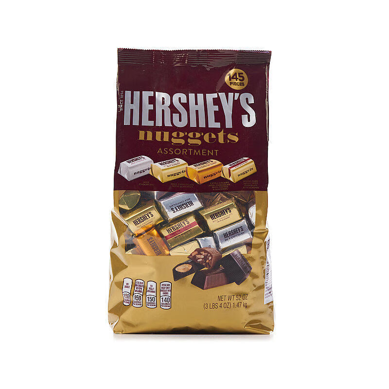 好時（Hershey’s）美國進口金銀磚牛奶夾心巧克力630克/1.47KG 婚慶喜糖 好時金銀磚1470克