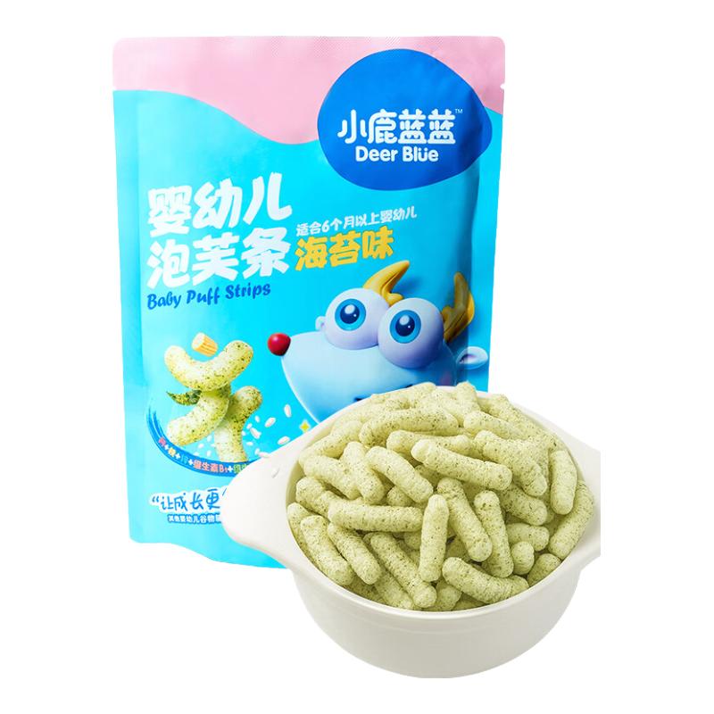 小鹿蓝蓝泡芙条泡芙球6口味泡芙条手指泡芙宝宝零食健康 海苔味泡芙条/42g