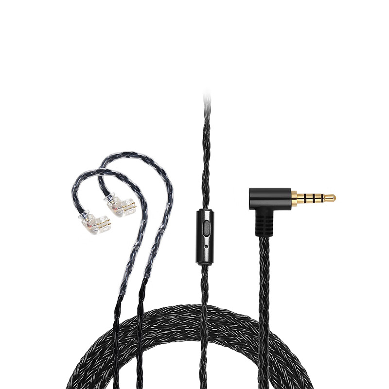 杰仕声（JCALLY）十六股线JC16S 耳机升级线绕耳式可换线3.5弯头带麦多种接口可选择 JC16S黑色十六股无氧铜线 MMCX接口