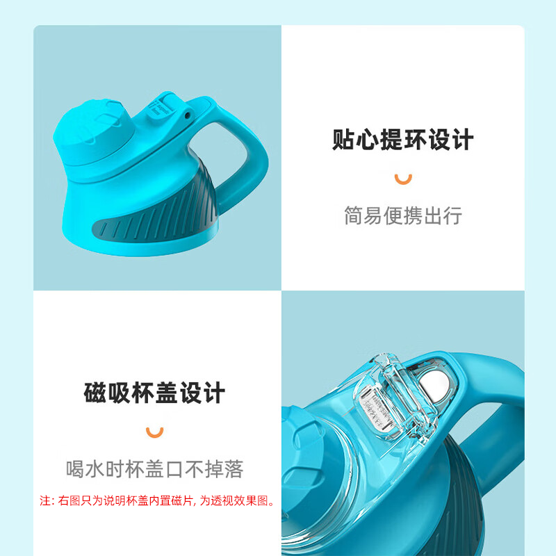 施密特(Simita)运动水杯大容量 男女士学生上学健身夏季饮用水壶Tritan耐高温 黑灰【Tritan材质】950ml