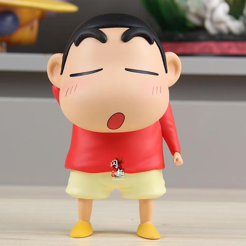 蜡笔小新害羞 脸红动漫手办 模型野原新之助潮玩公仔摆件玩具礼物