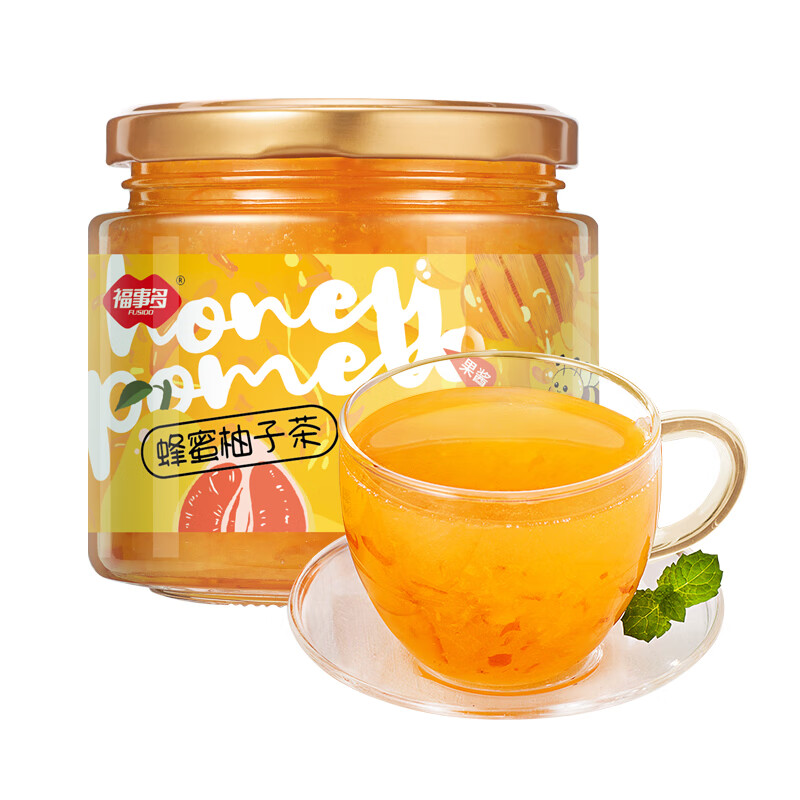 福事多蜂蜜柚子茶柠檬茶冲饮果汁水果茶饮料 450g2瓶蜂蜜柚子茶