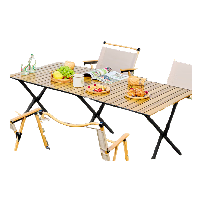 贝傅特户外露营折叠蛋卷桌便携式野餐庭院喝茶野营装备桌子