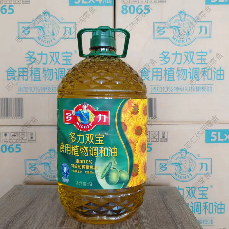 多力双宝食用植物调和油5L含10%特级初榨橄榄油 5L*1瓶