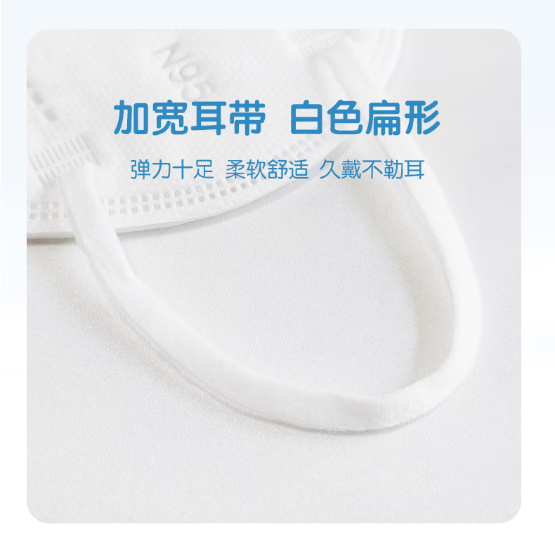 顶格N95口罩医用防护口罩一次性独立包装无菌级5层防护透气舒适不勒耳 白色 成人款【灭菌级50只】