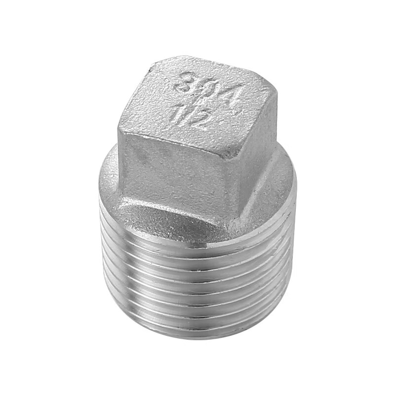 祁衡 不锈钢外四方堵头丝堵丝扣4分外螺纹螺塞闷头水管配件npt油堵 3