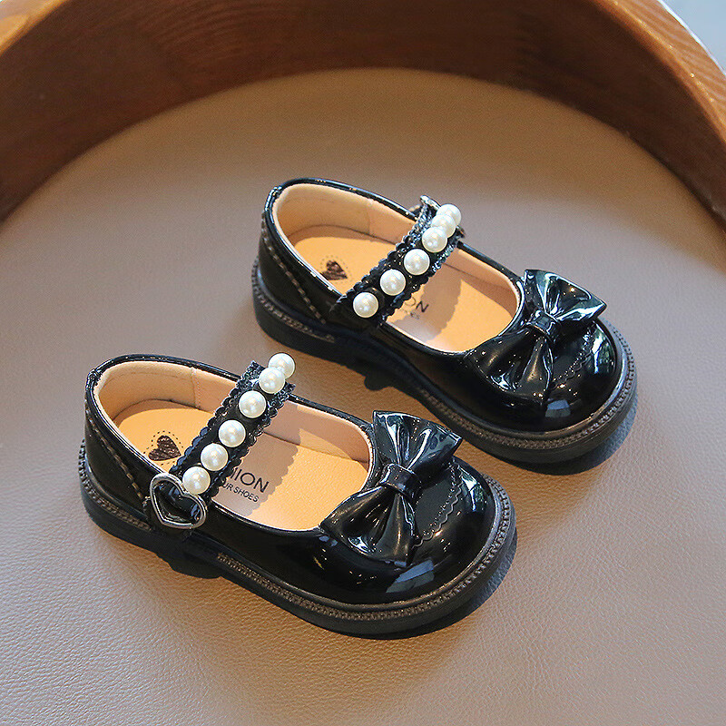 桑纪(sangji)女童鞋公主小皮鞋夏季软底儿童春秋黑色鞋子夏天jk配礼服
