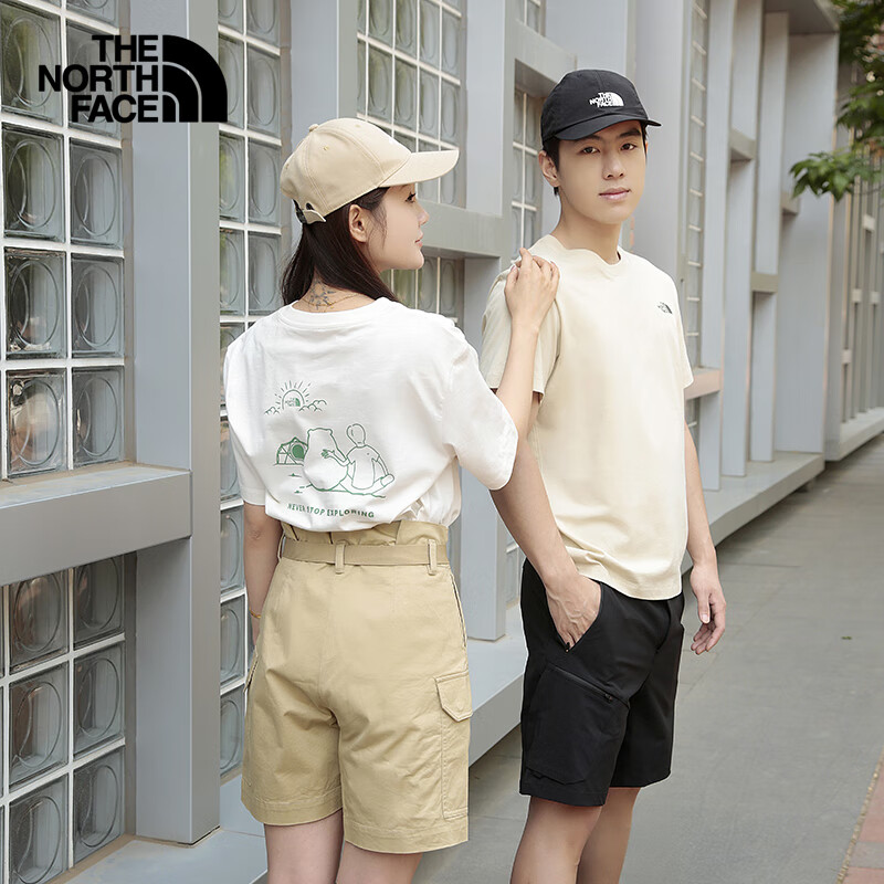 PLUS：北面（The North Face）短袖T恤男女情侣款小熊宽松休闲透气半袖