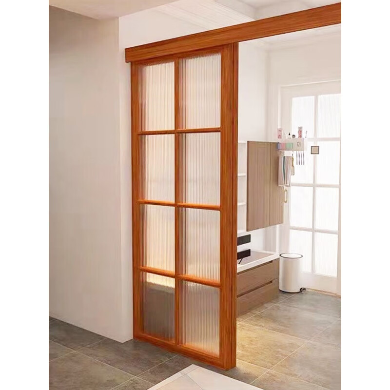 短云厨房推拉门地轨隐藏式日式格子门推拉门厨房长虹玻璃门隔断移门 1