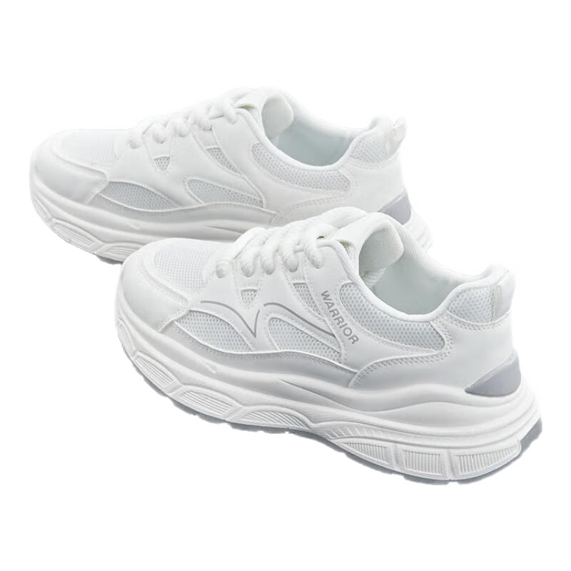 回力女鞋網(wǎng)面運動鞋女2025夏季新款網(wǎng)紅百搭跑步鞋休閑小白鞋老爹鞋女 白色 39