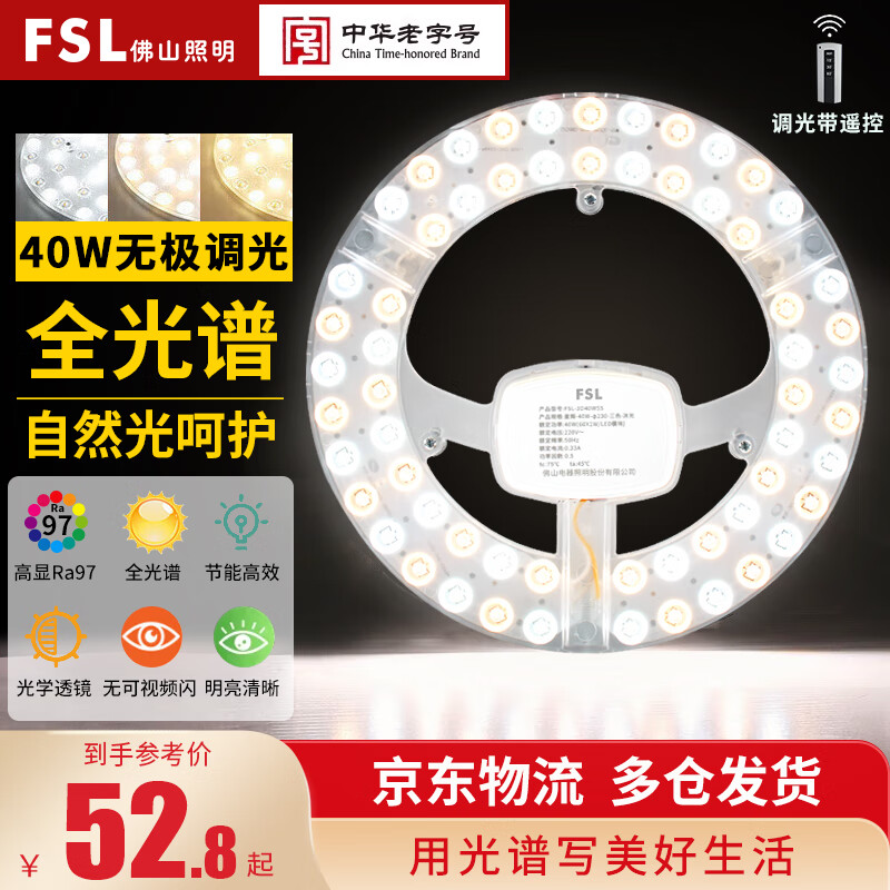 ��ɽ����(FSL)led�����Ƶ�о��������Ra97Բ�ε�����ɫ��������Դģ�� ȫ���� 40���޼����⺬������