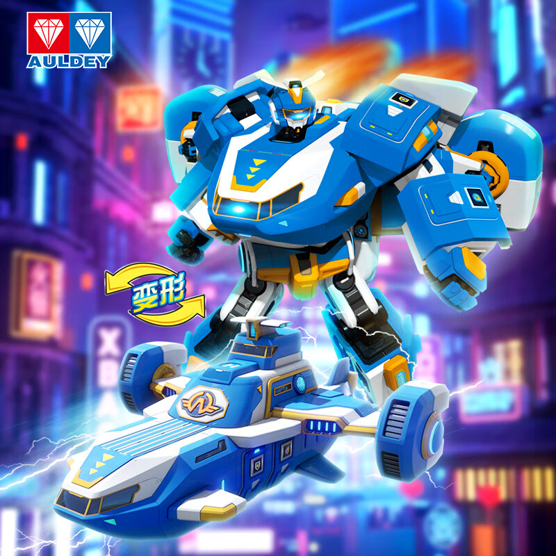 奥迪双钻超级飞侠炫酷声光基地变形机甲机器人惊喜场景玩具男孩新年礼物 超级飞侠超级机器人