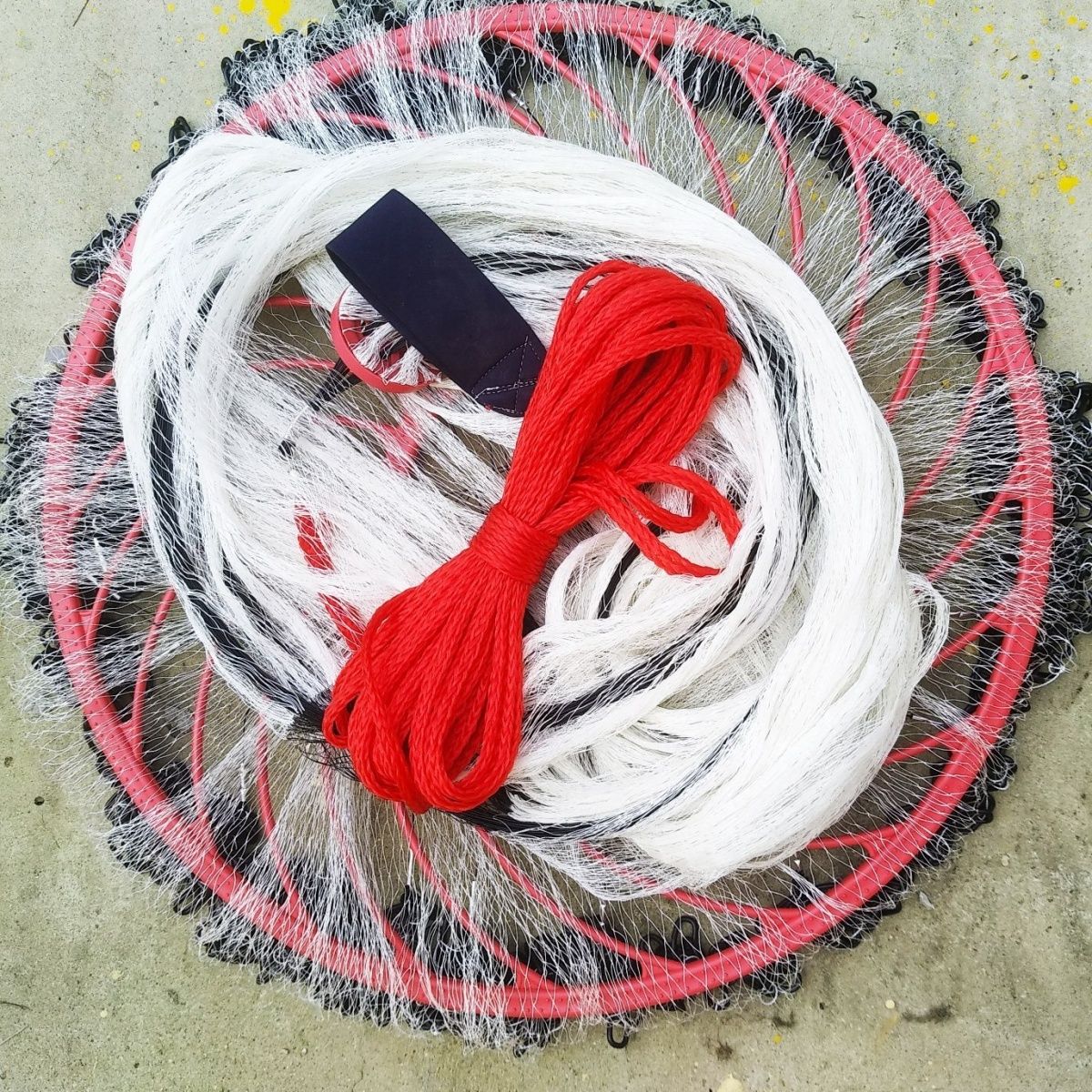 润华年全开新款钢拉丝大飞盘式撒网链条网加重铁链网手抛网超重易撒网