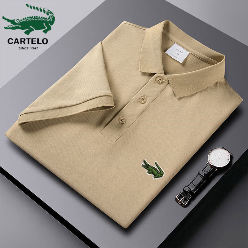 瑾巡官方法国鳄鱼polo衫男短袖翻领刺绣青年商务休闲体恤 旗舰卡帝乐