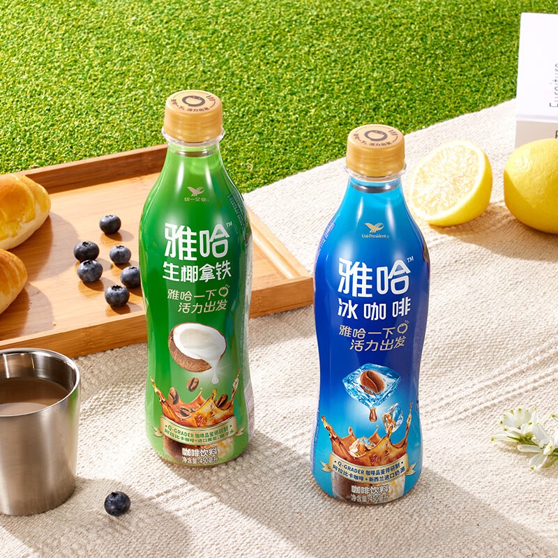 统一随行的咖啡馆无糖黑咖浓咖啡饮料1升6瓶 椰椰拿铁450ml*15瓶