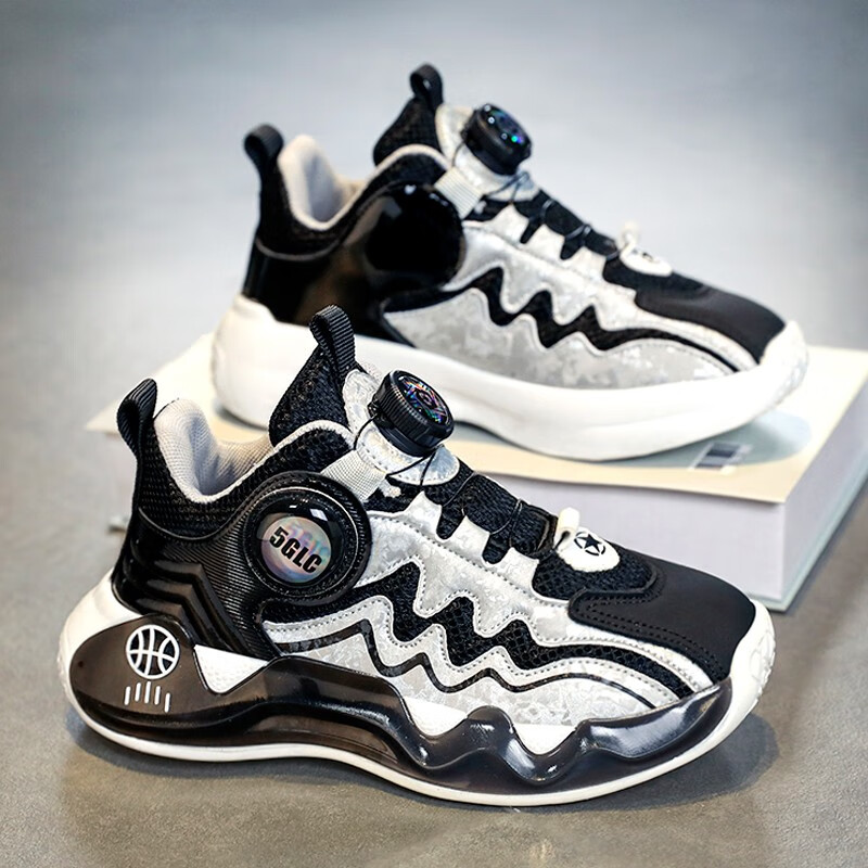 刘潮布男大童棉鞋男童鞋2024秋冬新款儿童运动篮球鞋潮二棉中大童男孩