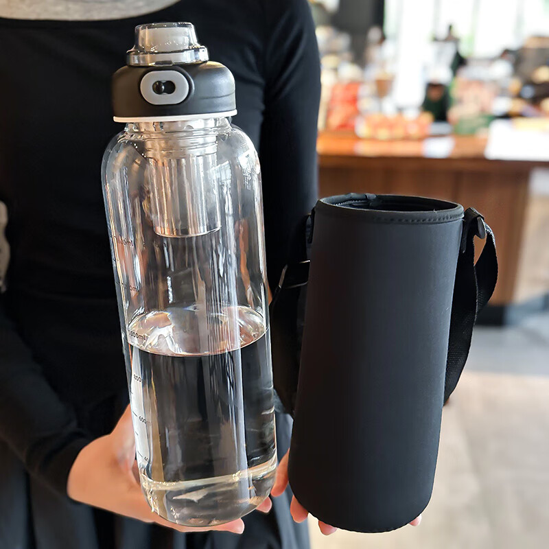 乐扣乐扣大容量玻璃杯1000ml2000ml耐高温防爆高硼硅水瓶茶水分离水瓶杯子 2000ml 京东折扣/优惠券