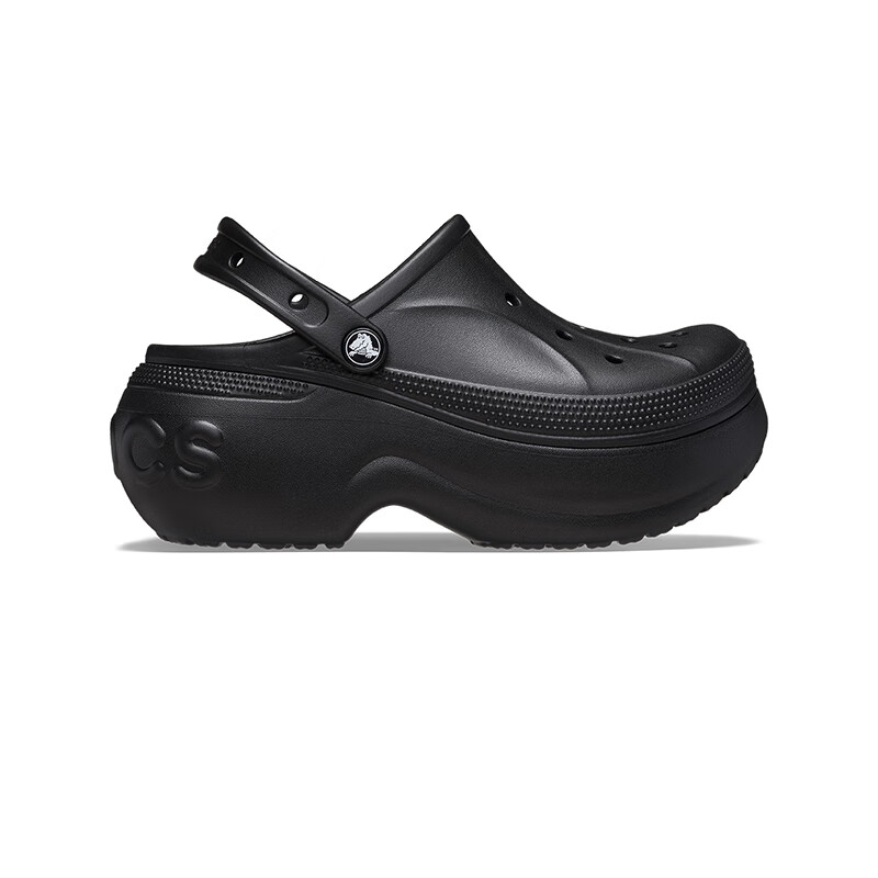 卡骆驰（CROCS）贝拉洞洞鞋沙滩鞋包头女鞋厚底拖鞋|210062 黑色-001(含智必星） 37 (230mm) 38