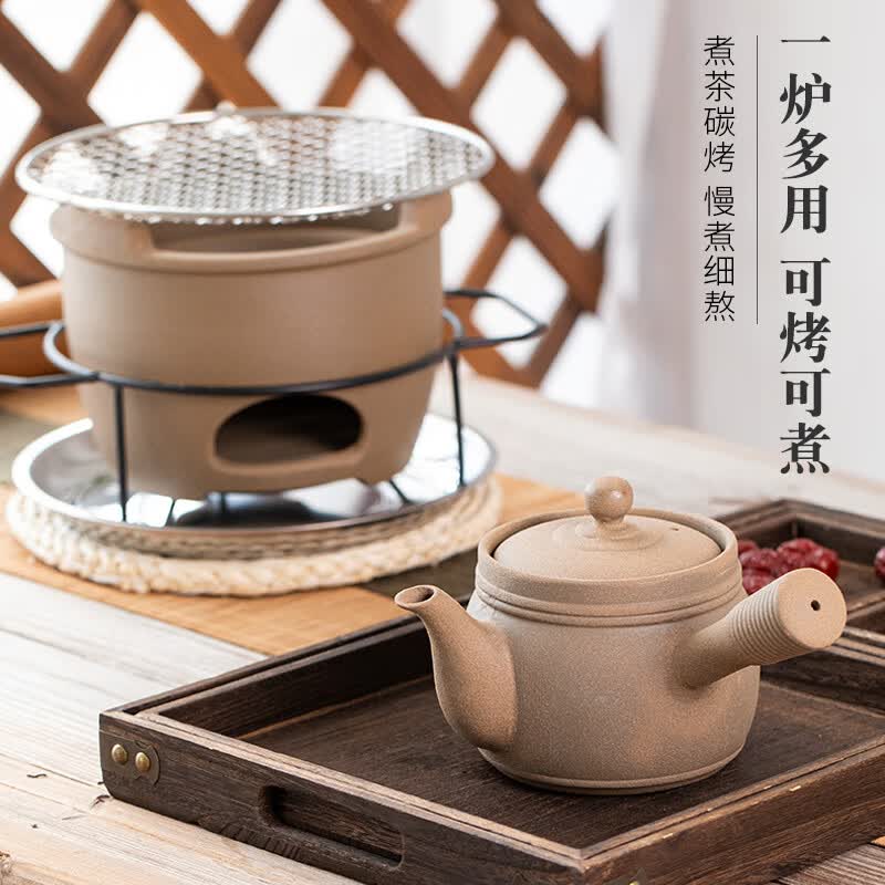 久视围炉煮茶套装器具电陶炉无釉家用煮茶壶打边炉烤茶庭院户外烧烤 底座 400ml