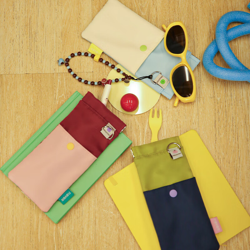 never弹簧口收纳笔袋秒开口高颜值ins风女生2024新款小众不撞款防丢学生 蓝岩