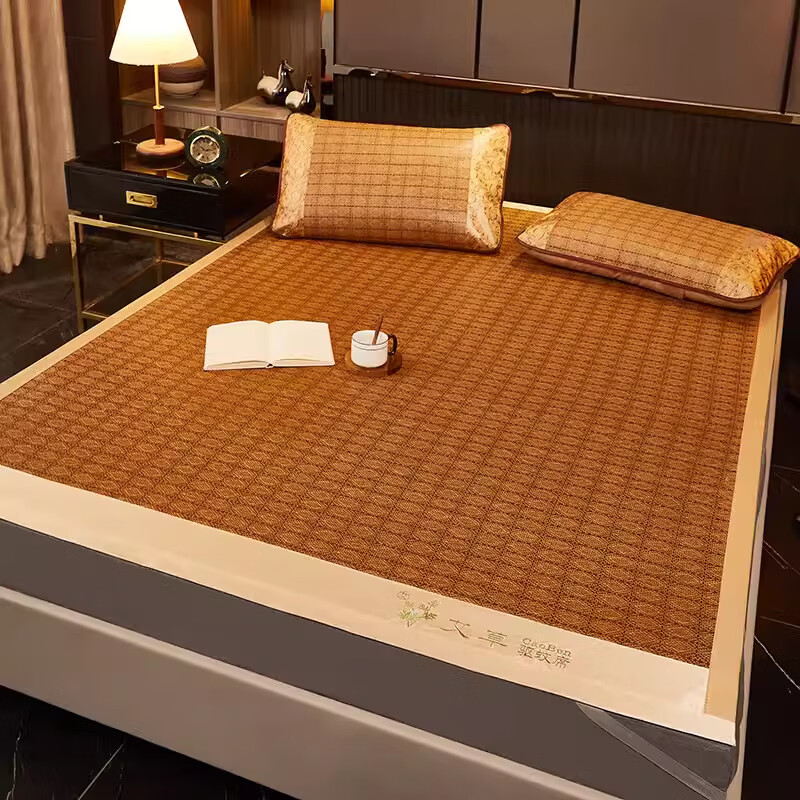 艾草凉席藤席三件套双人床可折叠学生宿舍空调席子冰丝席 艾草罗马格