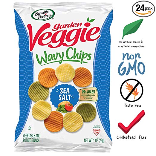 黄辅堂美国直邮sensibleportions海盐花园蔬菜片无麸质零食24包