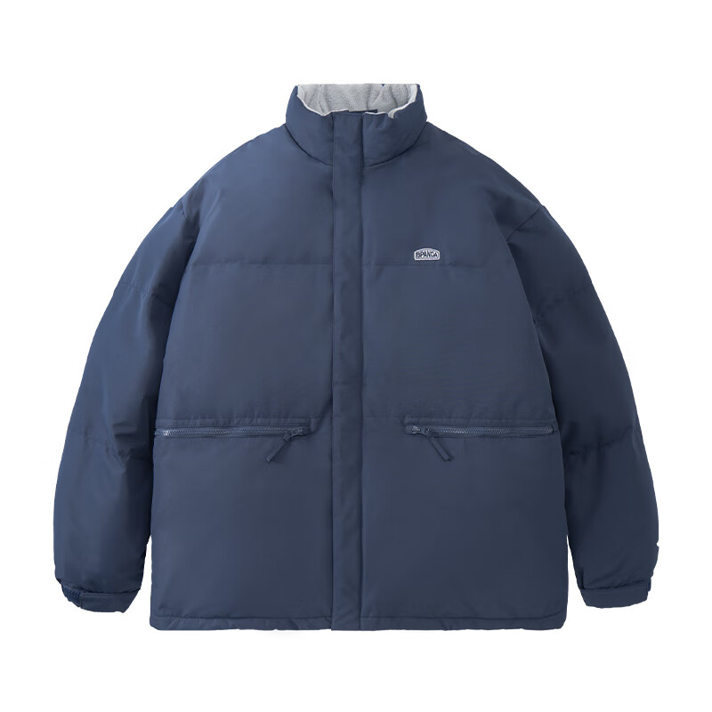 熊猫·本(ben.panda)工装羽绒服男厚款宽松日系立领防寒保暖短款衣秋冬多穿面包服外套 藏青色 「24款1.0」85绒子·新国标 XL