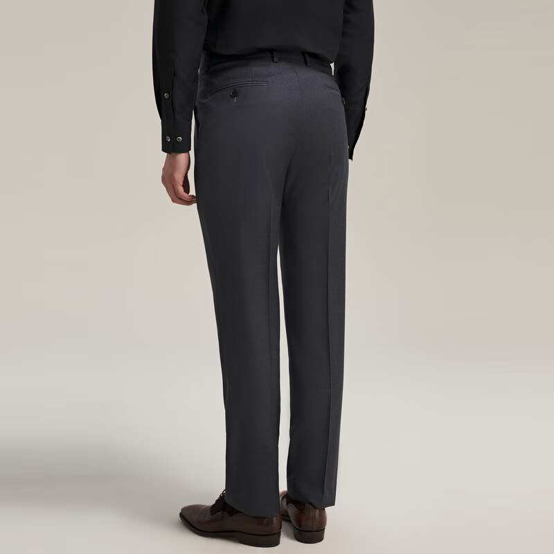 MAYOR男装 春季Loro piana 130支全羊毛斜纹舒适西裤 深灰色 170A （170/78A）