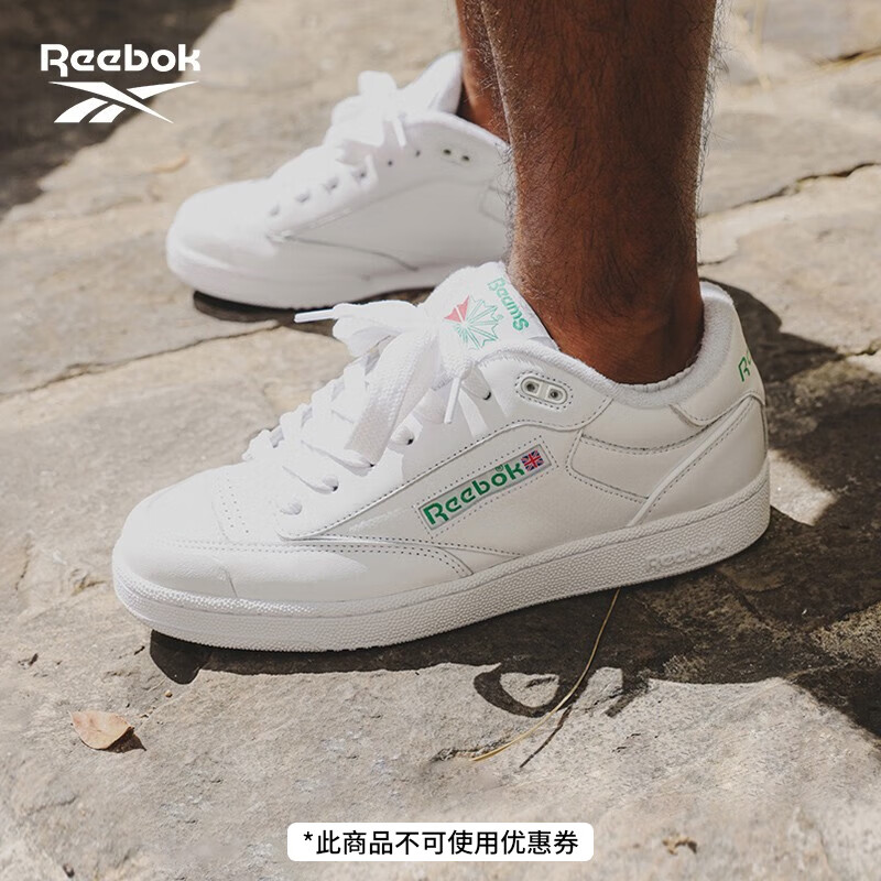 reebok[beams联名]reebok锐步官方男女club c复古休闲面包鞋小白鞋