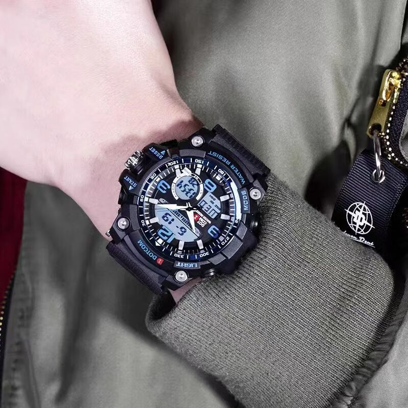 njlrjt动特酷手表d6007男初高中学生运动时尚简约防水多功能电子表男