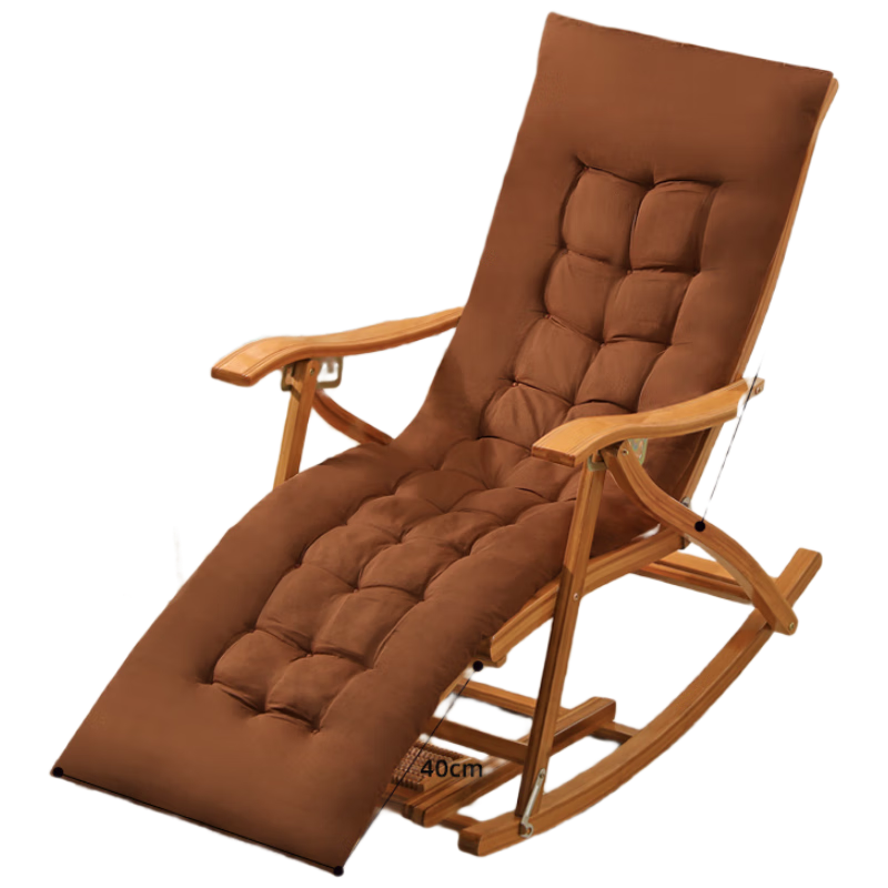 小匠材折叠躺椅竹子摇摇椅成人阳台午休老人可躺睡晒太阳藤椅楠竹原+垫