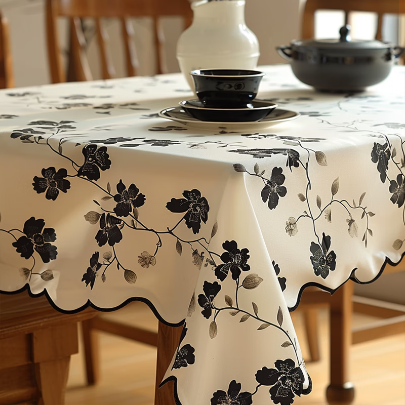 欧美高档餐桌布美式复古桌布免洗防油防水长方形轻奢高级感餐桌布 长
