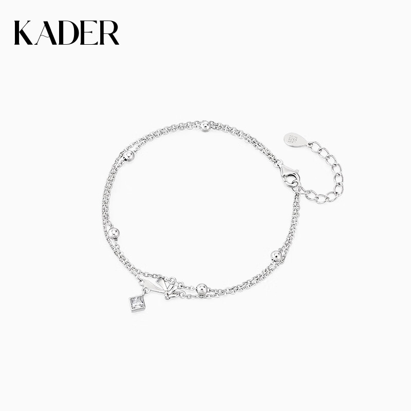 卡蒂罗 kader蝴蝶结双链手链女925银轻奢小众精致2024新款夏手饰品送