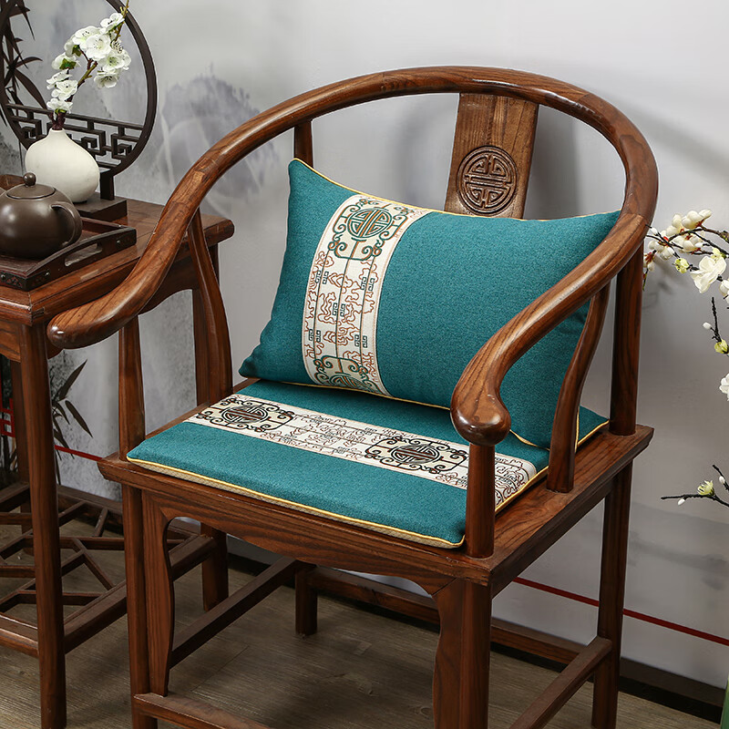 渊丫太师椅坐垫椅子坐垫茶椅新中式实木具沙发太师椅圈椅茶桌椅垫