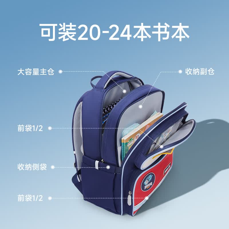 UEK儿童护脊书包男女孩1-3-6年级小学生减负轻量双肩背包大容量套装 玩趣徽章-蝴蝶兰（大号）