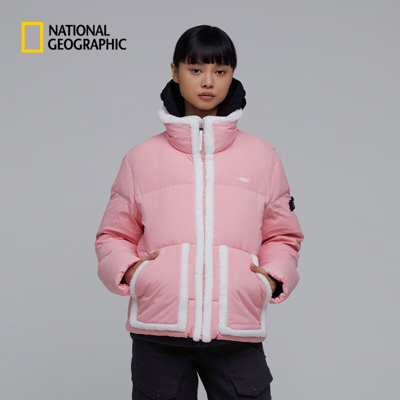国家地理（National Geographic）女士抓绒保暖羽绒服 茶粉色BRINK PINK XS 155/76A