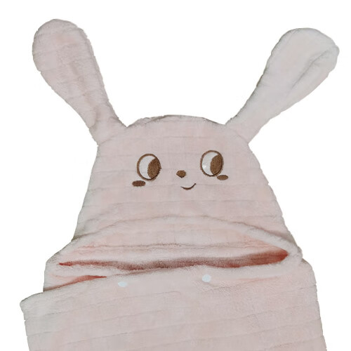 柔棉日记珊瑚绒带帽斗篷方浴巾萌萌兔/考拉宝宝 斗篷方浴巾萌兔兔 105