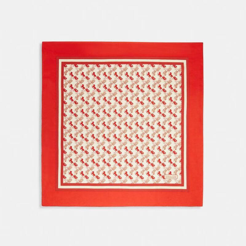 蔻驰(coach)新款女士方款围巾马车印花丝巾复古经典挡风拍照外搭防晒