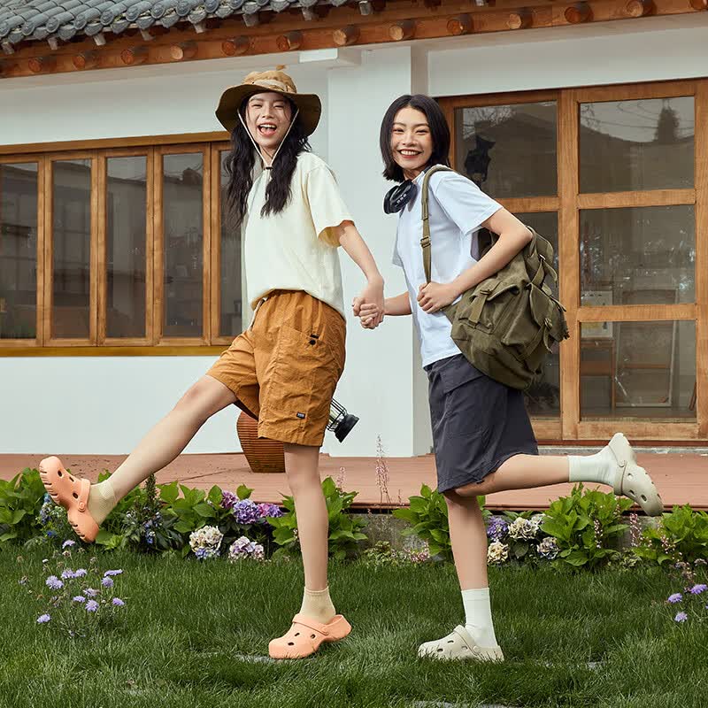 朴西星际洞洞鞋女夏季户外沙滩鞋eva不臭脚包头防滑透气外穿拖鞋 黏土棕 37-38