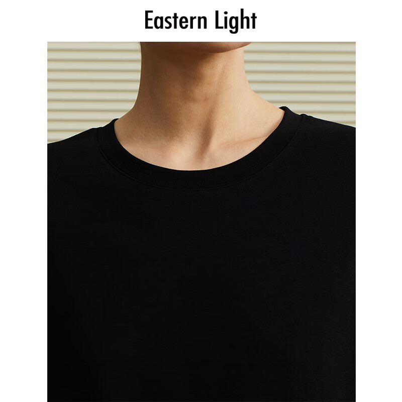 乙来(EASTERN LIGHT)【100%日本进口三醋酸】短袖T恤女内搭打底衫 上衣-优雅黑 M 乙来(EASTERN LIGHT)【100%日本进口三醋酸】短袖T恤女内搭打底衫 上衣-优雅黑 M