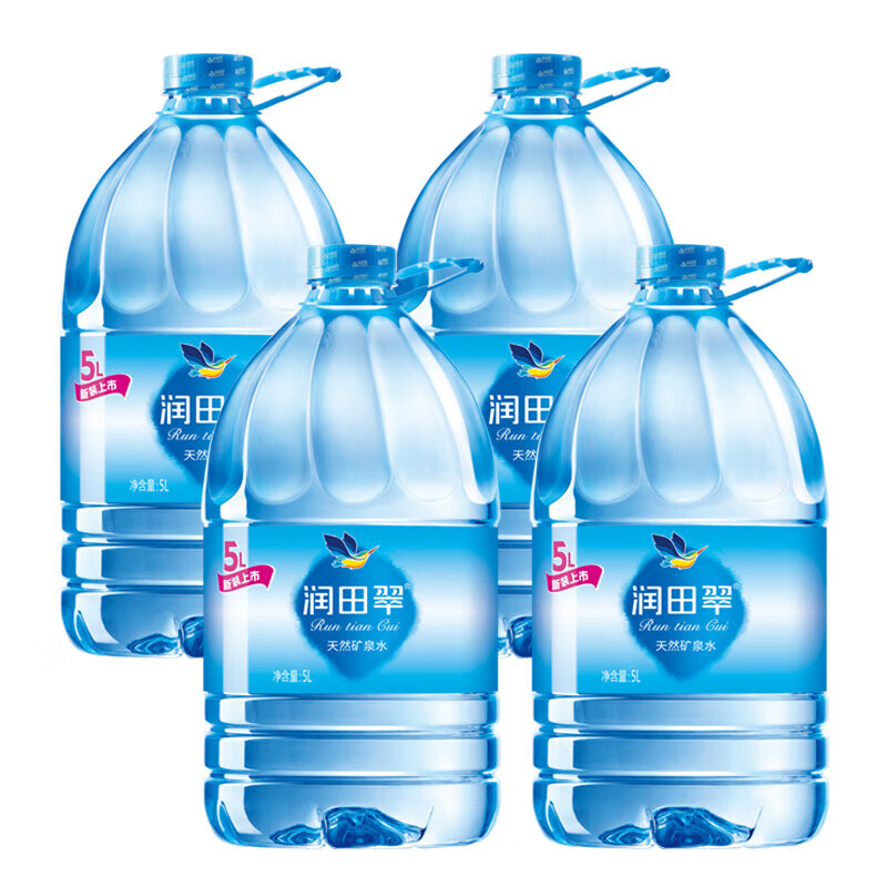 润田翠天然矿泉水5L*4桶整箱装办公室家庭饮用水12L大桶水泡茶水桶装水 润田翠天然矿泉水5L*4桶*1箱