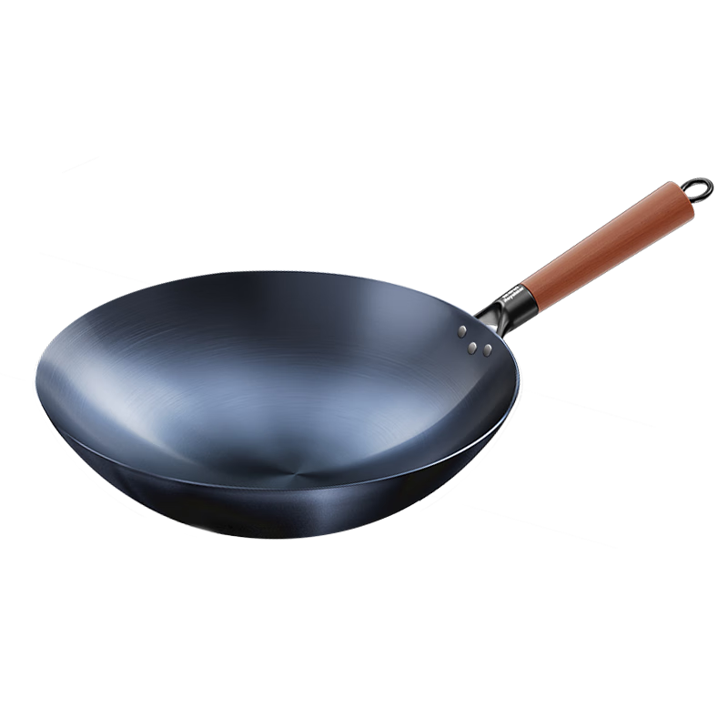 荣事达（Royalstar）铁锅不粘锅无涂层炒锅熟铁锅老式章丘炒菜锅燃气灶适用家商适用 【古法烤蓝】无耳+已开锅 30cm