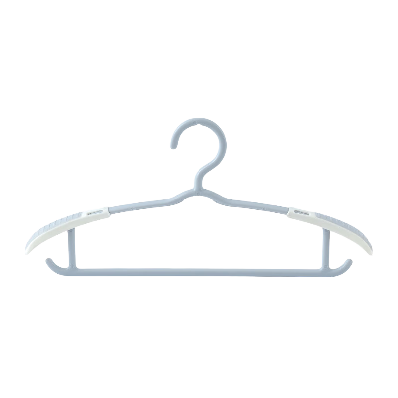 凤全可伸缩硅胶防滑衣架防肩角无痕家用衣服架加粗晾衣撑宽肩衣挂衣架 灰色宽边10个