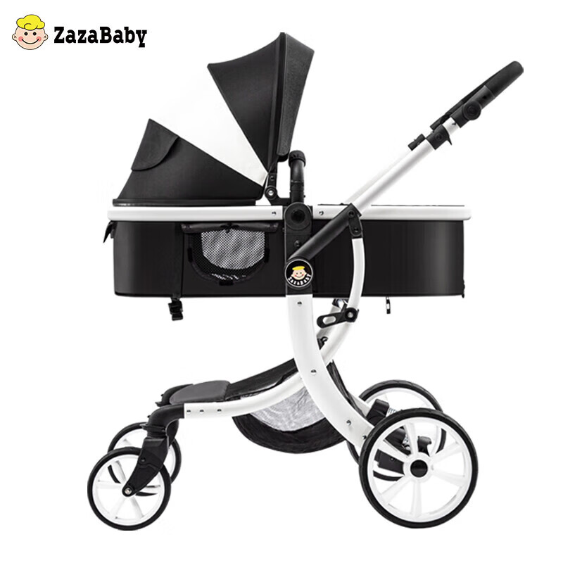 ZazababyZazaBaby婴儿推车可坐可躺 折叠高景观双向减震避震儿童宝宝新生 黑色属于什么档次？