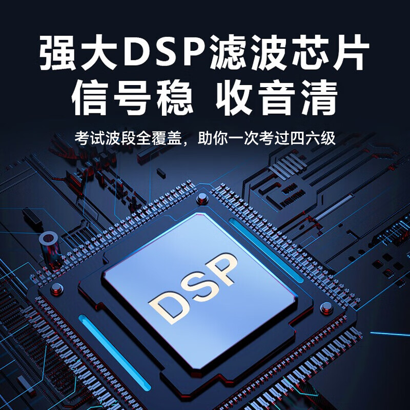 艾本（AIBEN）【 信号强全包耳不漏音】英语四六级听力耳机头戴式考试蓝牙无线耳机调频FM大学4级6级考试耳机 电池款白色【全包耳+带时间+电量显示】送电池 标配（耳机）