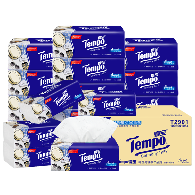 �ñ���TEMPO��һ��ͬ�� ��ֽ ����4��100��*18�� ʪˮ������  �ͽ�ֽ ����ֽ