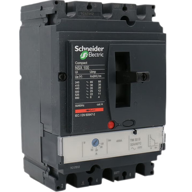 施耐德电气空气开关100安 塑壳断路器nsx100n 100f 250n 630a 6a 3p