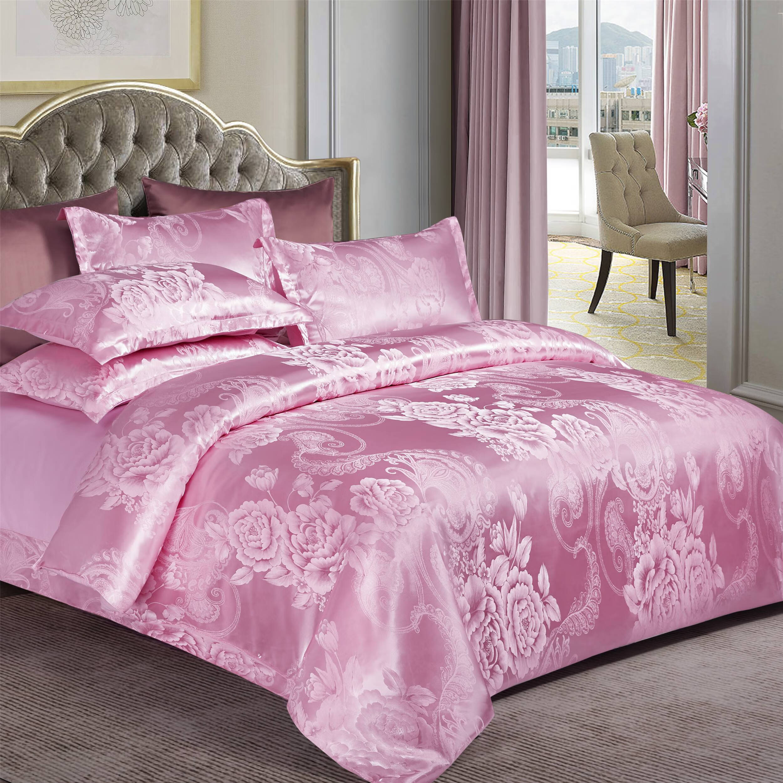 5米1.8m2米床上用 苏菲花园粉色 单被套150x200cm