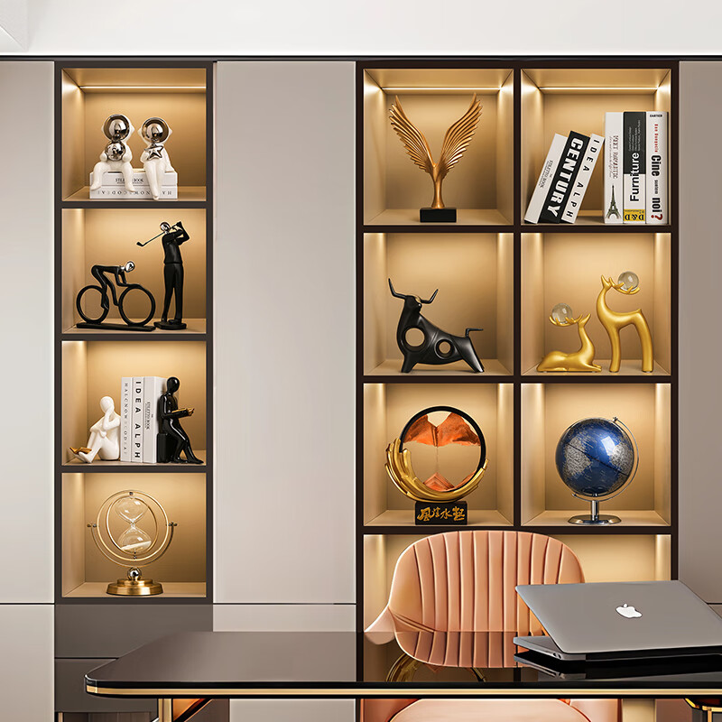 贝汉美（BHM）现代简约轻奢总经理领导办公室摆件工艺品高端创意客厅书房装饰品 11件套B