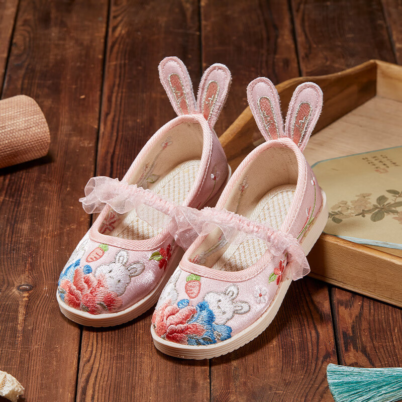 昕月琪春秋季夏天儿童休闲汉服鞋春秋民族鞋子中国风刺绣装饰女童鞋